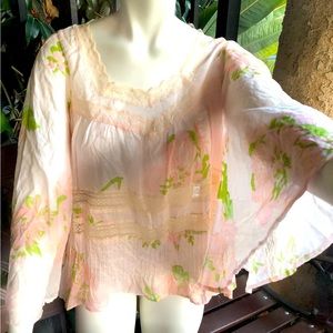 NWT. Karta baby blue, baby pink and yellow blouse